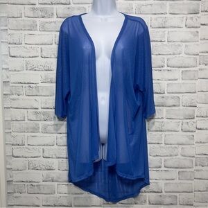 LuLaRoe Sheer Blue High Low Kimono Small